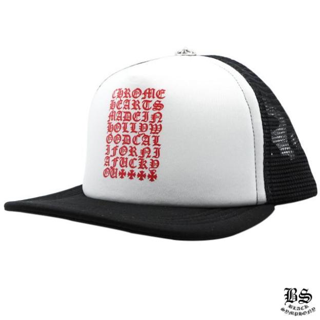 クロムハーツ トラッカーキャップ キングタコ CHスクロール ブラックホワイト