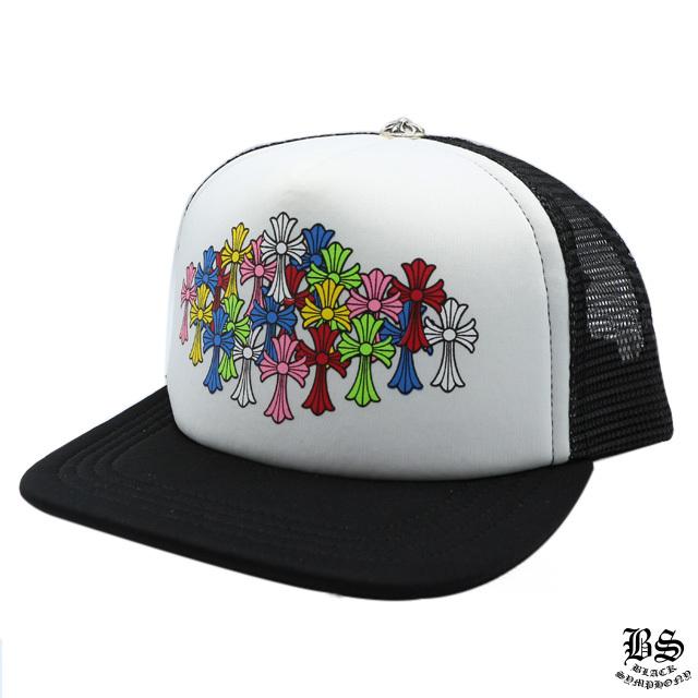 クロムハーツ トラッカーキャップ キングタコ マルチカラークロス ブラック ホワイト