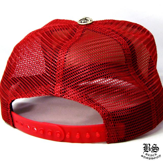  クロムハーツ トラッカーキャップ FUCK レッド ホワイト