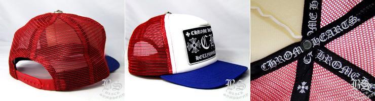 クロムハーツ トラッカーキャップ FUCK ブルー レッド