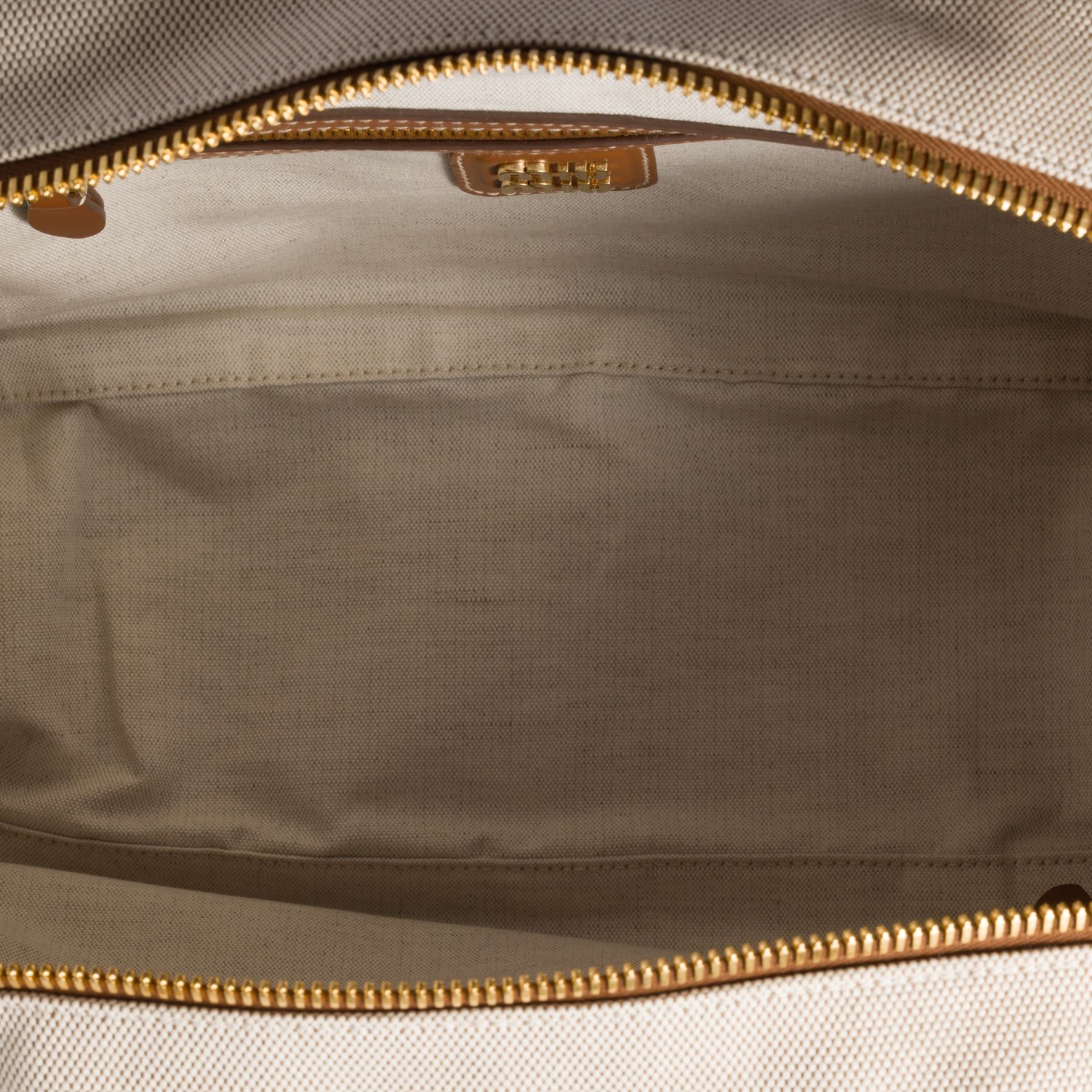 ボー キャンバスxレザー バッグ（ラージ）