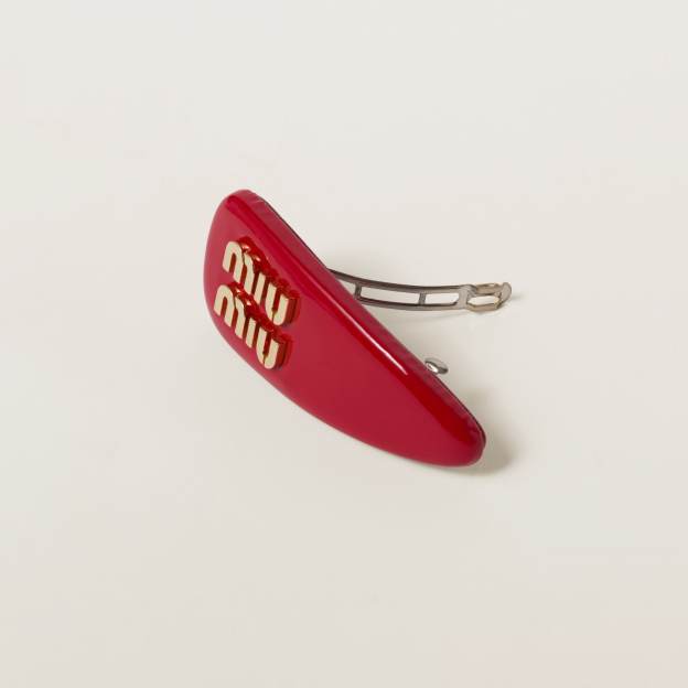 パテントレザー ヘアクリップ