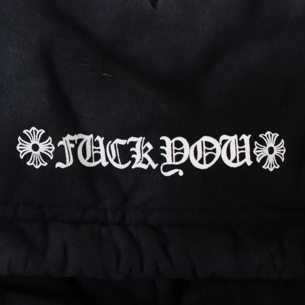 クロムハーツ パーカー コットン ブラック タイダイ ホースシュープリント