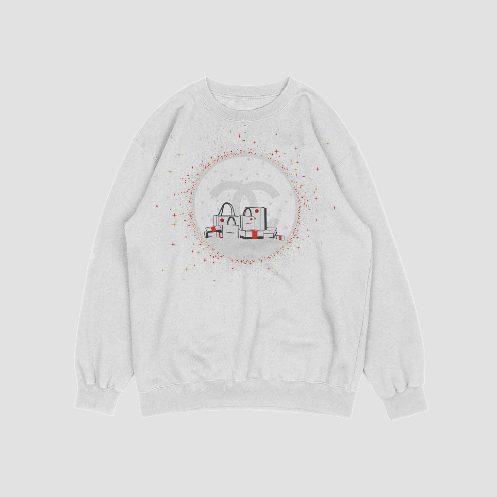 CHANEL カートゥーンプリントラウンドネックスウェット クル
