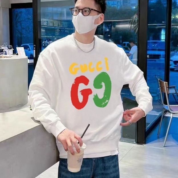 GUCCI  パーカー 長袖  ファッション　丸襟  人気　カジュアル　グーチロゴプリント　男女兼用