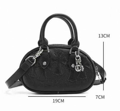 CHROME HEARTS+ セメタリー クロス レザー MINI BAG BLK