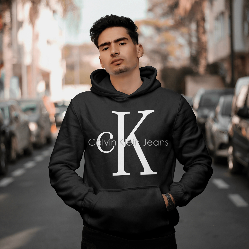 Calvin Klein 春秋カジュアルファッションシンプルアルファベットコットン連帽パーカー