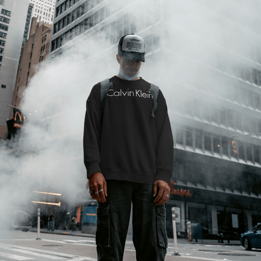 Calvin Klein 春と秋のカジュアルで快適な丸首の衛衣