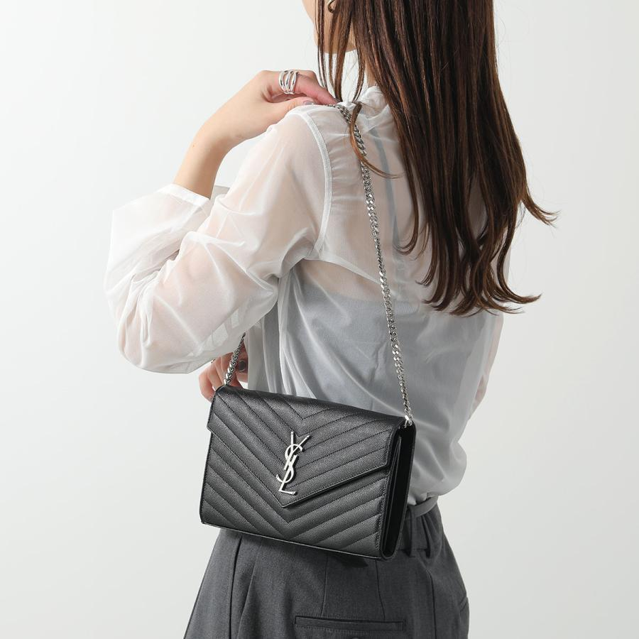  サンローラン 2つ折り財布 ラージフラップウォレット 372264 キルティング グレイン・ド・プードル エンボスレザー ブラック ゴールド金具 SAINT LAURENT