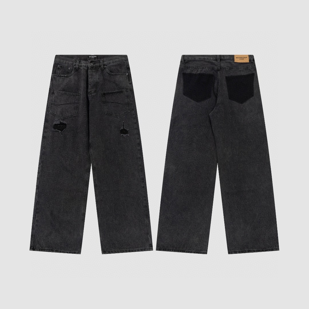 Balenciaga 2024新型外ハネポケット破れジーンズ28.30.32.34