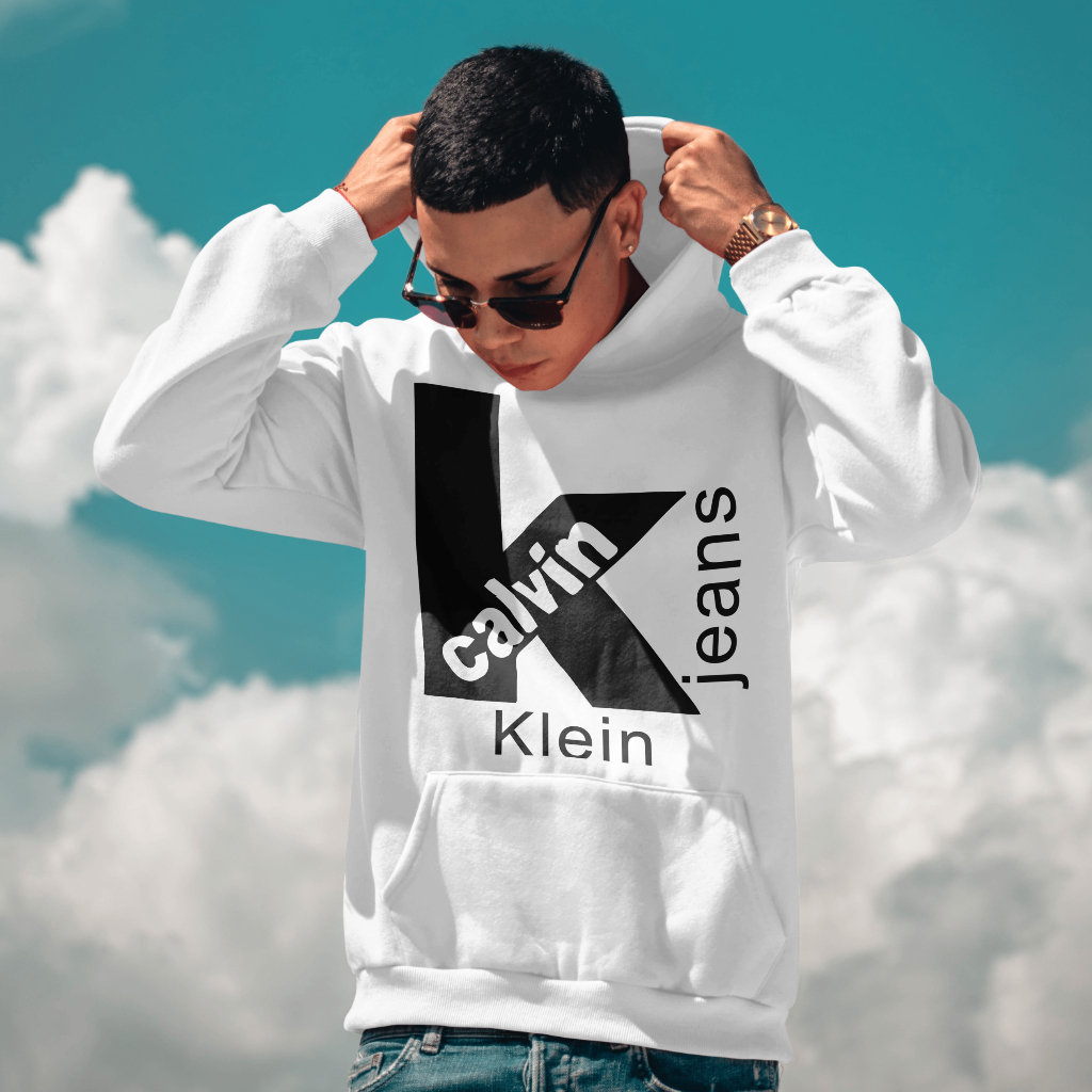 Calvin Klein 春秋カジュアルファッションシンプルアルファベットコットン連帽パーカー