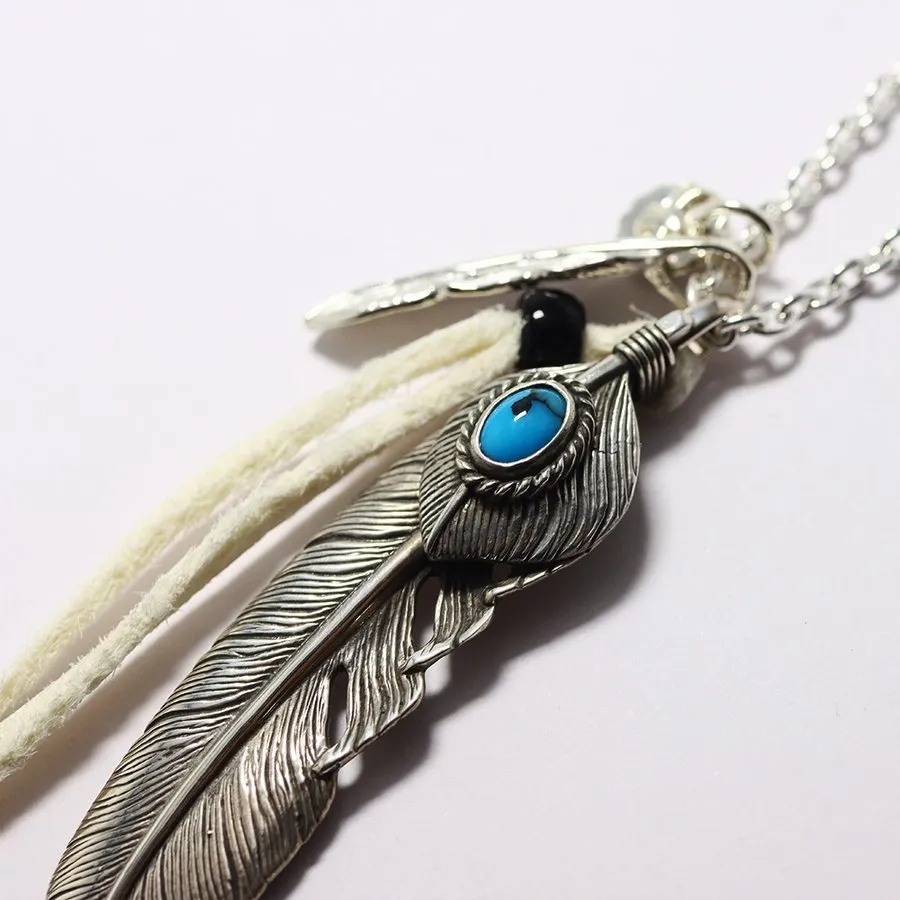 【国内発送/直営店】1点物 オリジナルカスタム2 タディアンドキング goro's ゴローズ魂継承 フェザー ネックレス メンズ シルバー925 ペンダントトップ ネックレス メンズ