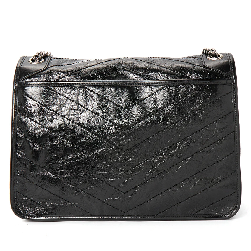 Niki Baby キルティング グロスレザー ミニショルダーバッグ
