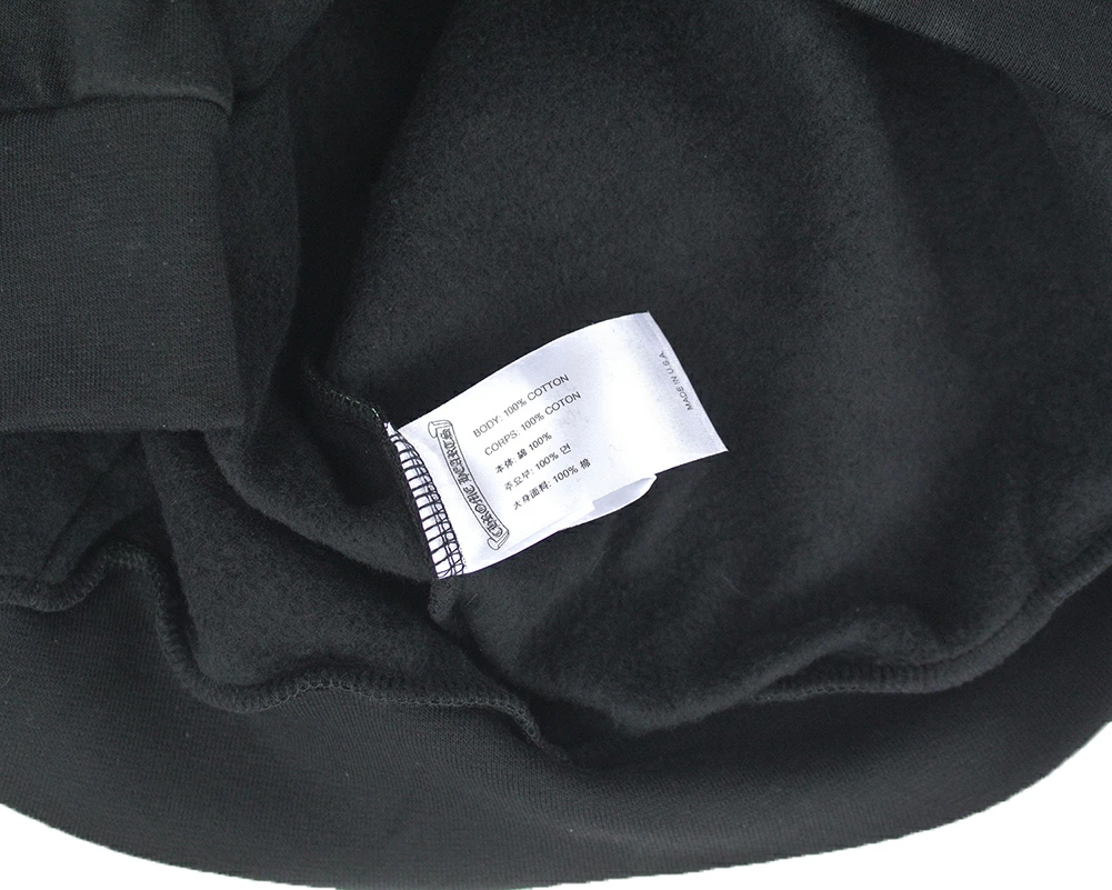 クロムハーツ パーカー コットン  ブラック ステンシルプリント オンライン限定