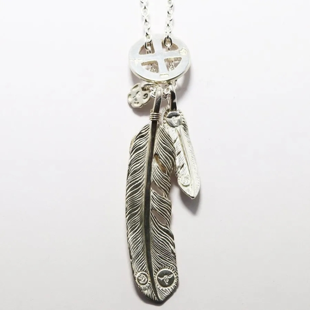 【国内発送/直営店】1点物 オリジナルカスタム1 タディアンドキング goro's ゴローズ魂継承 フェザー ネックレス メンズ シルバー925 ペンダントトップ ネックレス メンズ