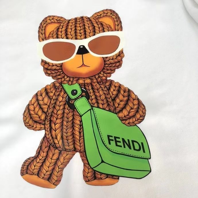 FENDI  パーカー フェンディ 可愛い クマプレント図案 丸首 通勤 通学 秋冬服 男女兼用