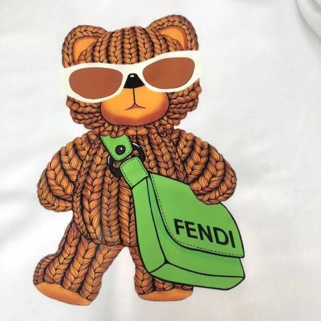 FENDI  パーカー フェンディ 可愛い クマプレント図案 丸首 通勤 通学 秋冬服 男女兼用