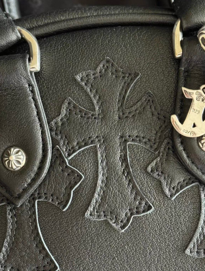 CHROME HEARTS+ セメタリー クロス レザー MINI BAG BLK