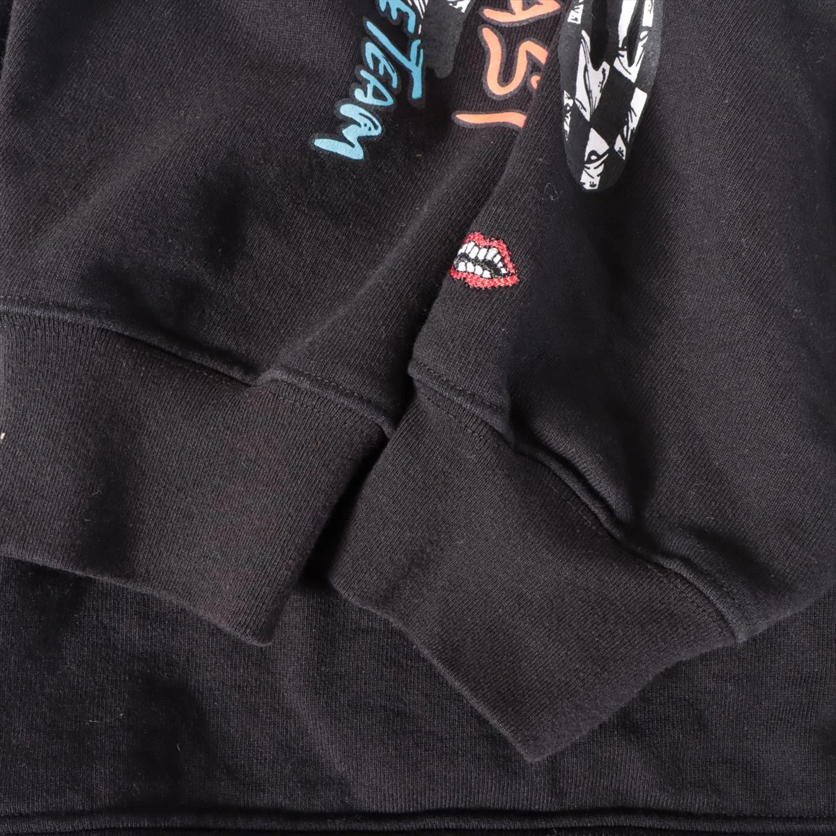 クロムハーツ パーカー コットン ブラック MATTY BOY STAY FAST RACE TEAMフーディ