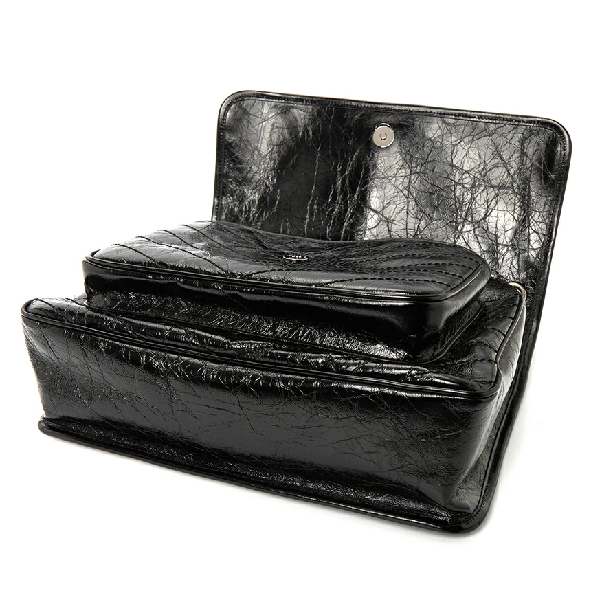 Niki Baby キルティング グロスレザー ミニショルダーバッグ