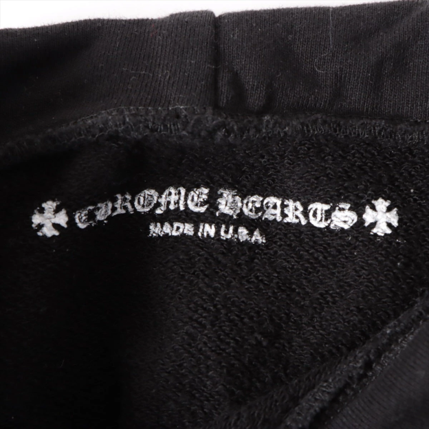 クロムハーツ パーカー コットン ブラック MATTY BOY STAY FAST RACE TEAMフーディ