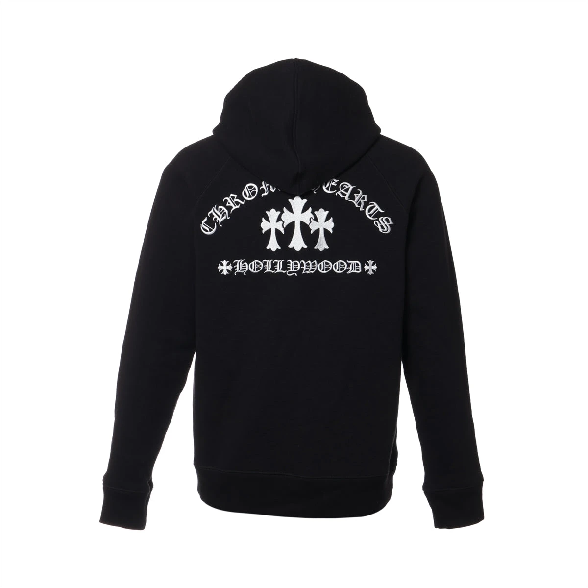 クロムハーツ Y NOT パーカー コットン  ブラック×シルバー セメタリークロス