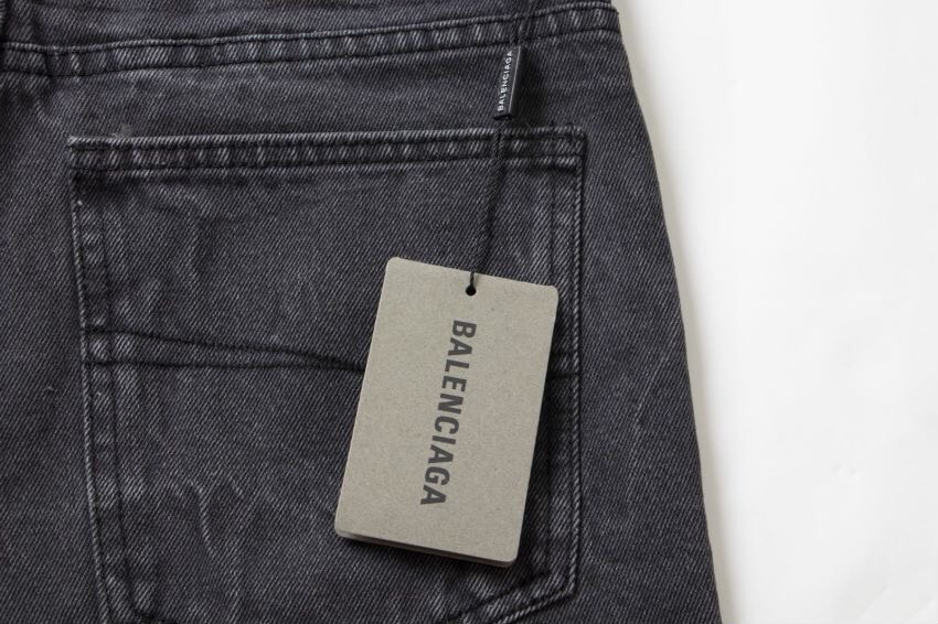 Balenciaga 水洗いフィットストレートカジュアルジーンズ水洗いブラック28.30.32.34.36