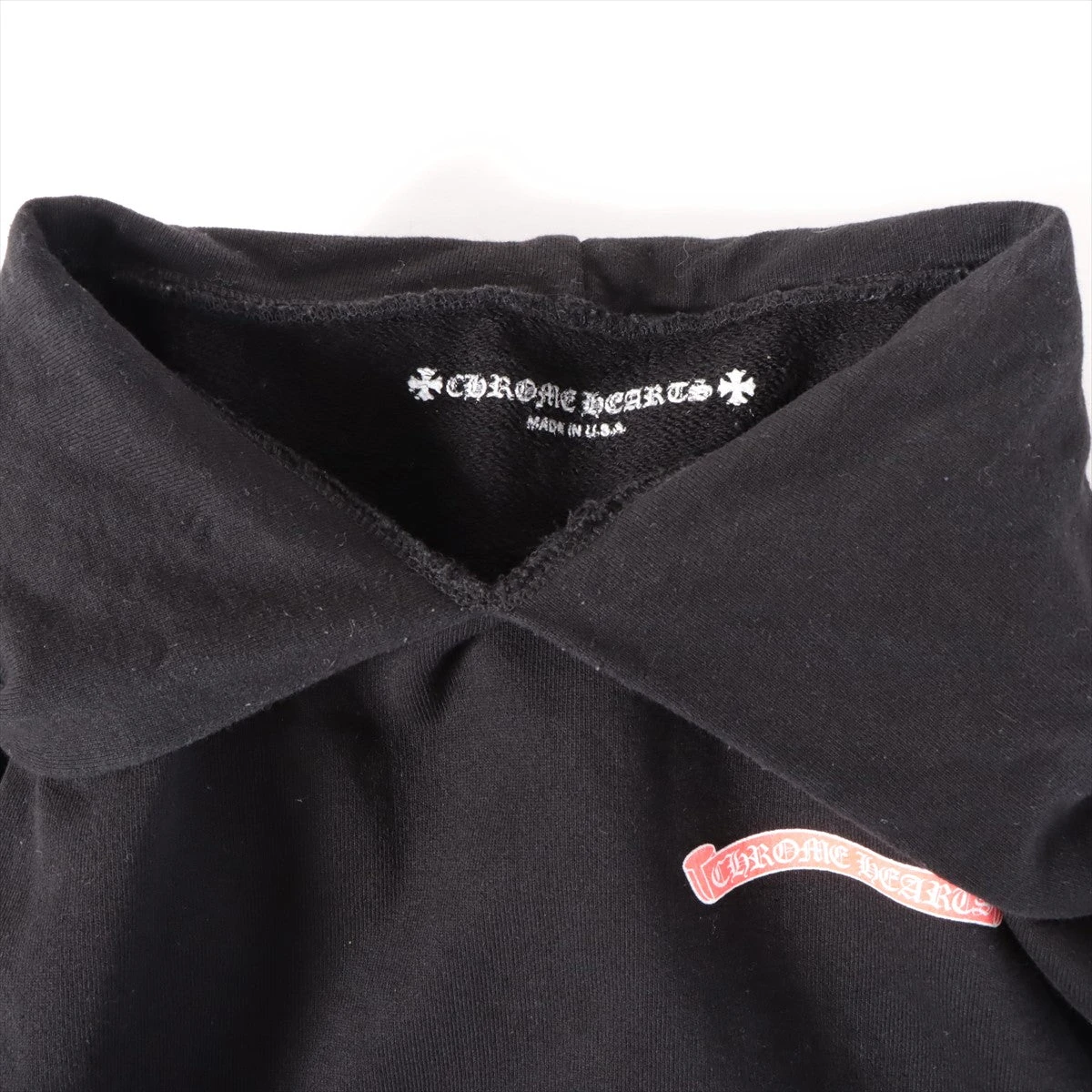 クロムハーツ パーカー コットン ブラック MATTY BOY STAY FAST RACE TEAMフーディ