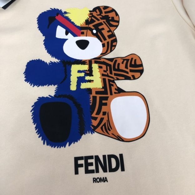 FENDI  パーカー フェンディ 可愛い クマプレント図案 丸首 通勤 通学 春秋冬服 男女兼用