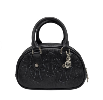 CHROME HEARTS+ セメタリー クロス レザー MINI BAG BLK