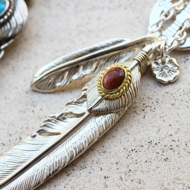 【国内発送/直営店】1点物 オリジナルカスタム1 タディアンドキング goro's ゴローズ魂継承 フェザー ネックレス メンズ シルバー925 ペンダントトップ ネックレス メンズ