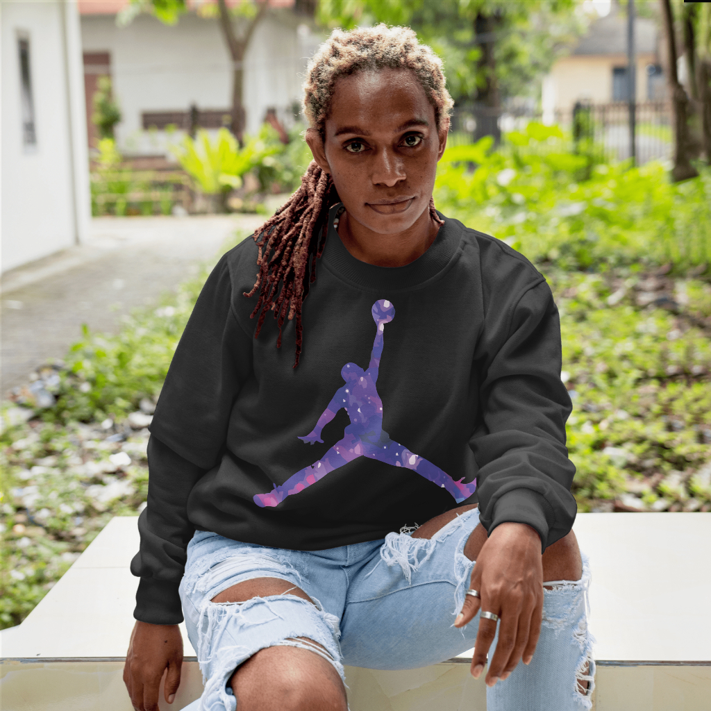 AIRJORDAN 男女兼用プリントラウンドネックジャージ