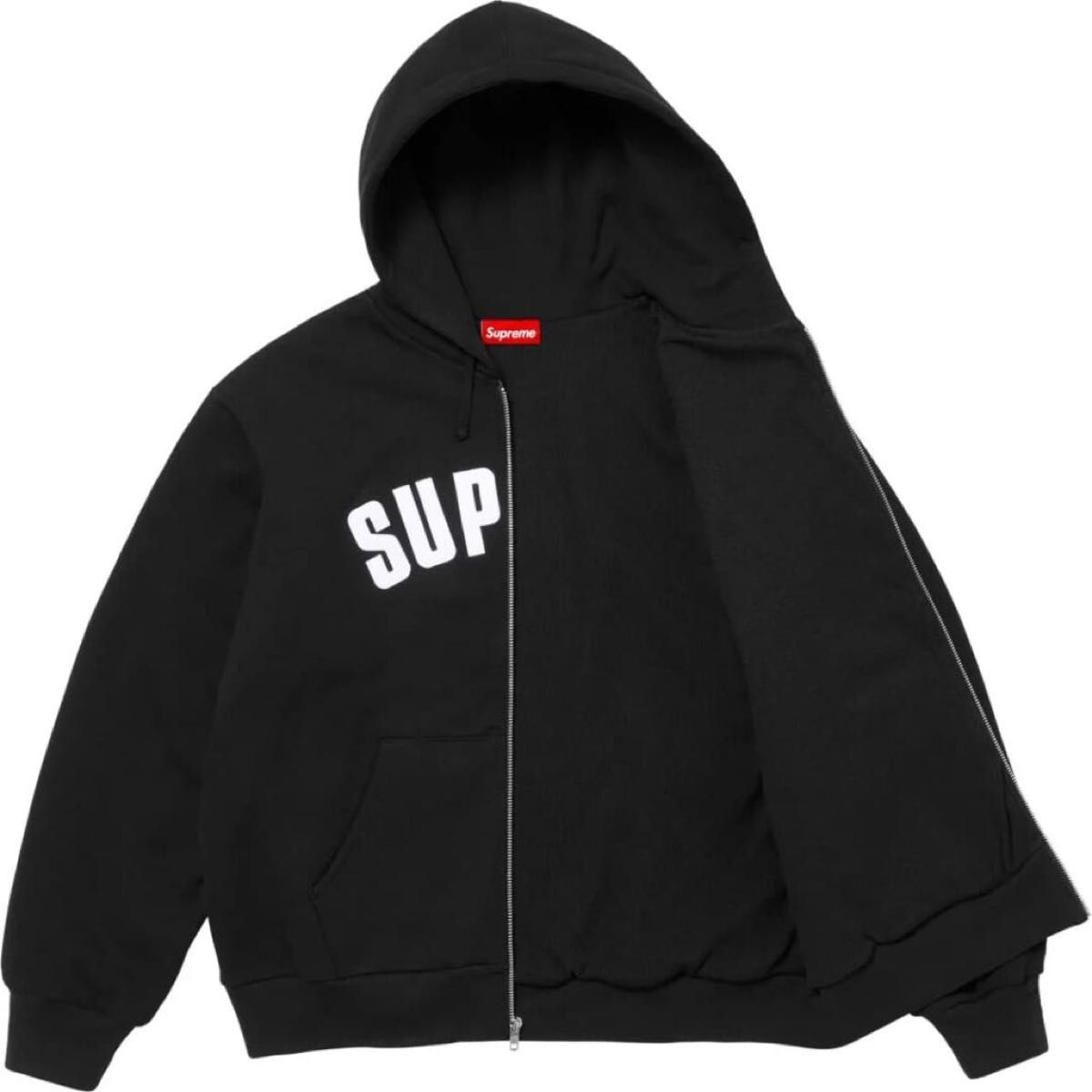 Supreme シュプリーム AW Collegiate Applique Zip Up Hooded Sweatshirt　カレッジエイト アップリケ ジップアップ フードパーカー ブラック