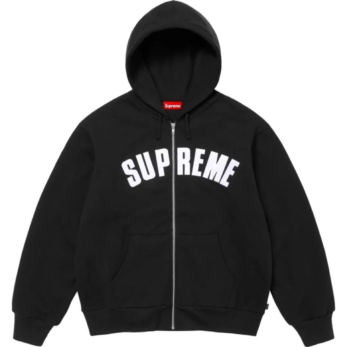 Supreme シュプリーム AW Collegiate Applique Zip Up Hooded Sweatshirt　カレッジエイト アップリケ ジップアップ フードパーカー ブラック