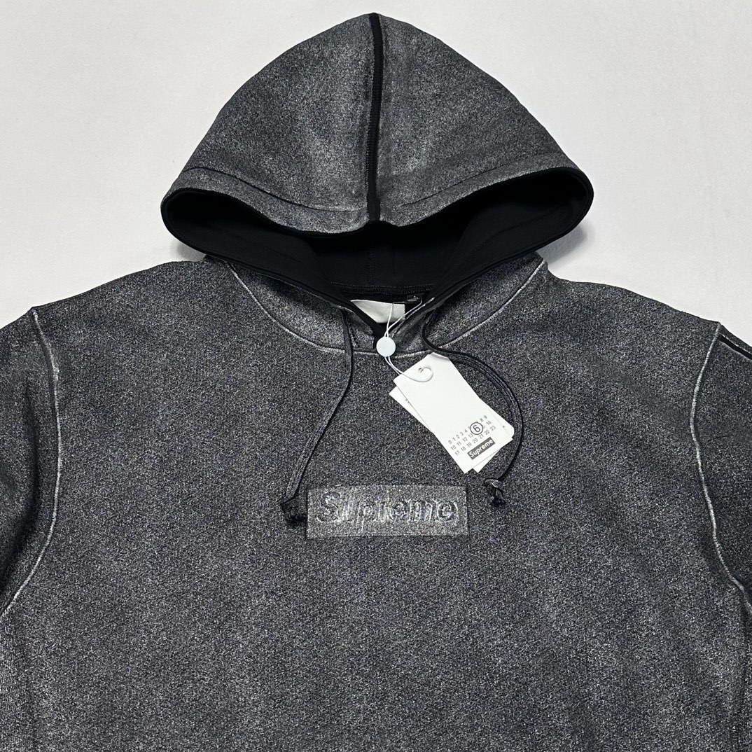 MM6 Maison Margiela Foil Box Logo Hooded Sweatshirt / メゾンマルジェラ フォイル ボックス ロゴ フーデッド スウェットシャツ