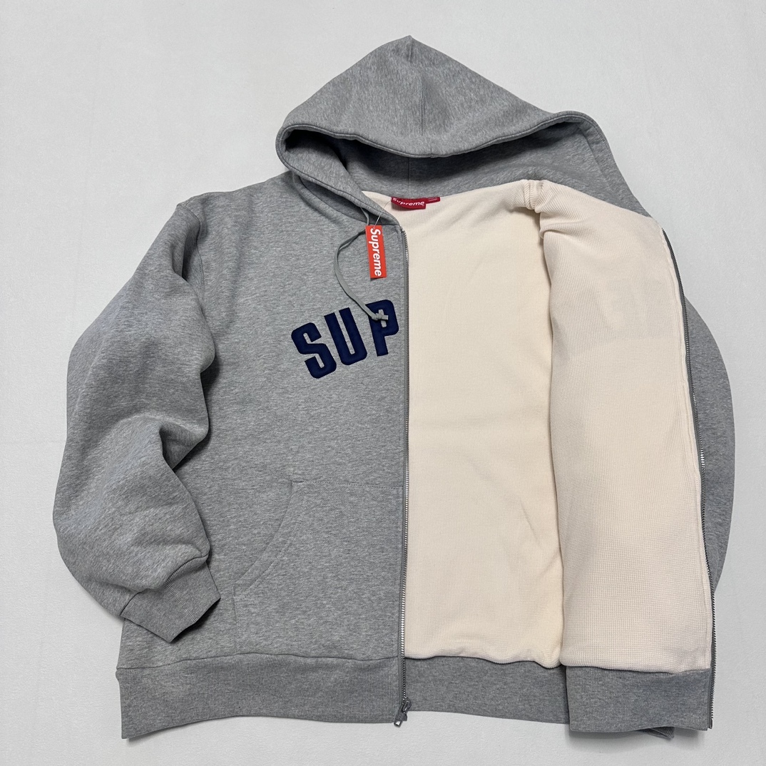 シュプリーム 24FW アーク サーモル ラインド ジップアップ フーデッド (発熱ワッフル裏起毛パーカー)​