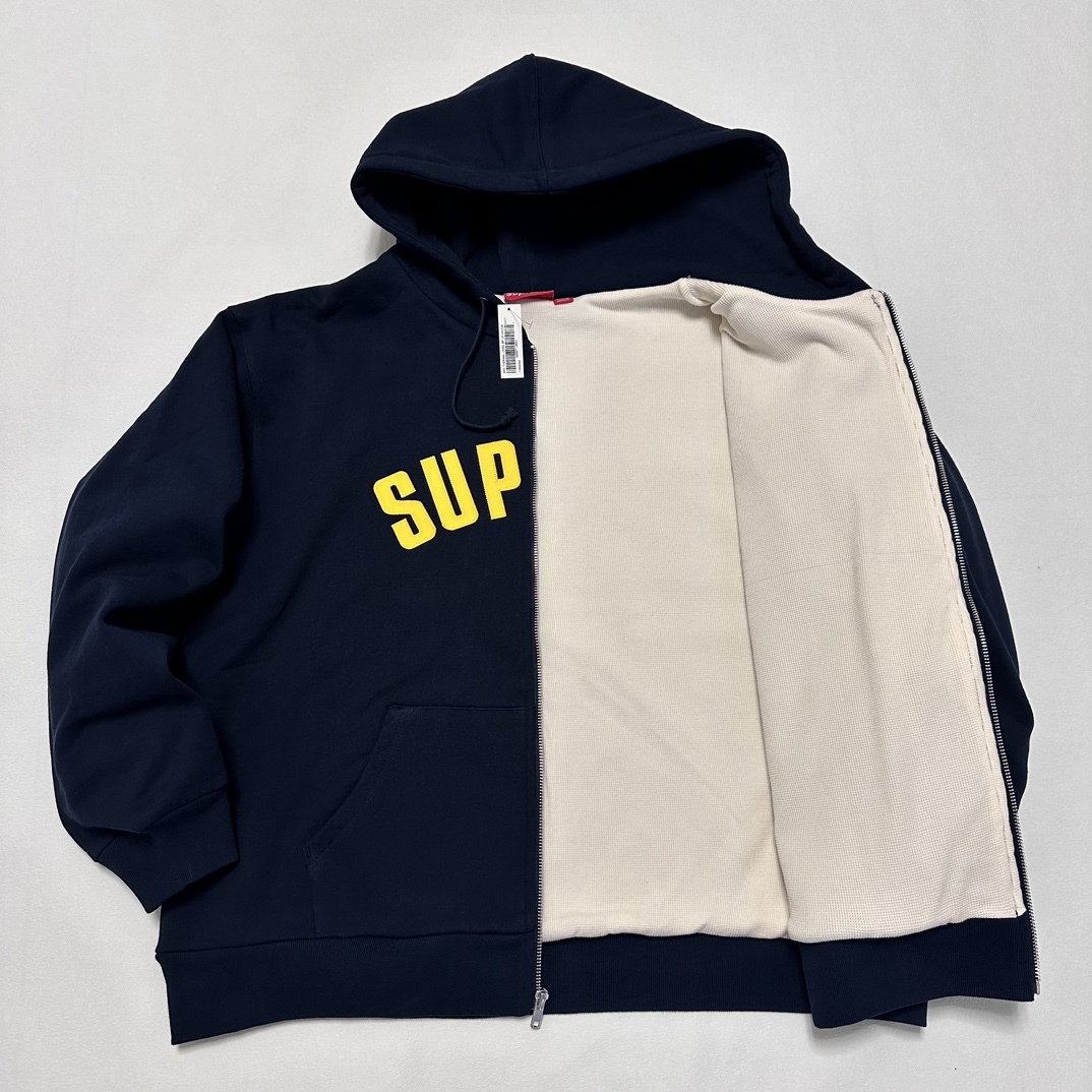 シュプリーム 24FW アーク サーモル ラインド ジップアップ フーデッド (発熱ワッフル裏起毛パーカー)​