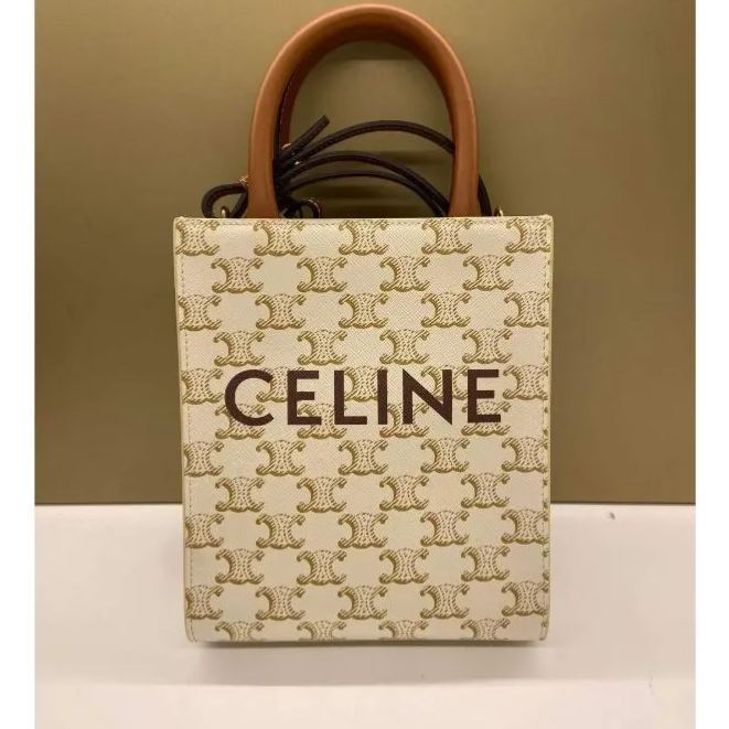 CELINE ミニ バーティカル カバ CELINEプリント