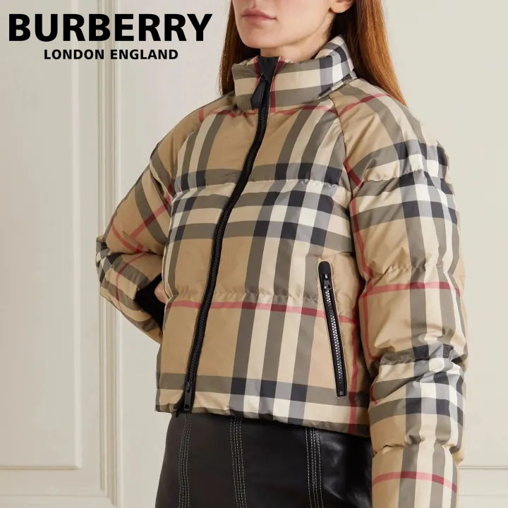 【BURBERRY】デタッチャブルフード チェック パファージャケット ダウンジャケット