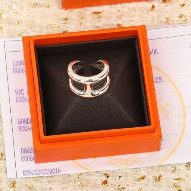 【HERMES】エルメス　オスモズ　Osmose small Ring　シルバー