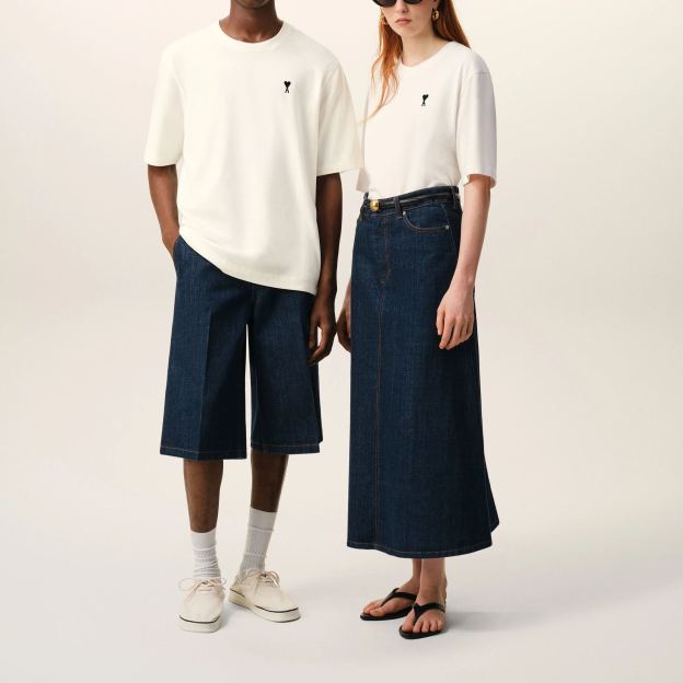 ホワイト コットン Place Des Victoires プリント Tシャツ