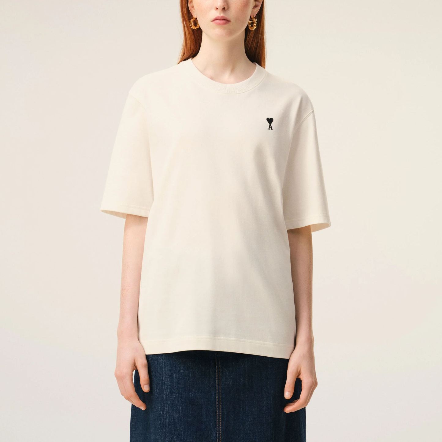 ホワイト コットン Place Des Victoires プリント Tシャツ