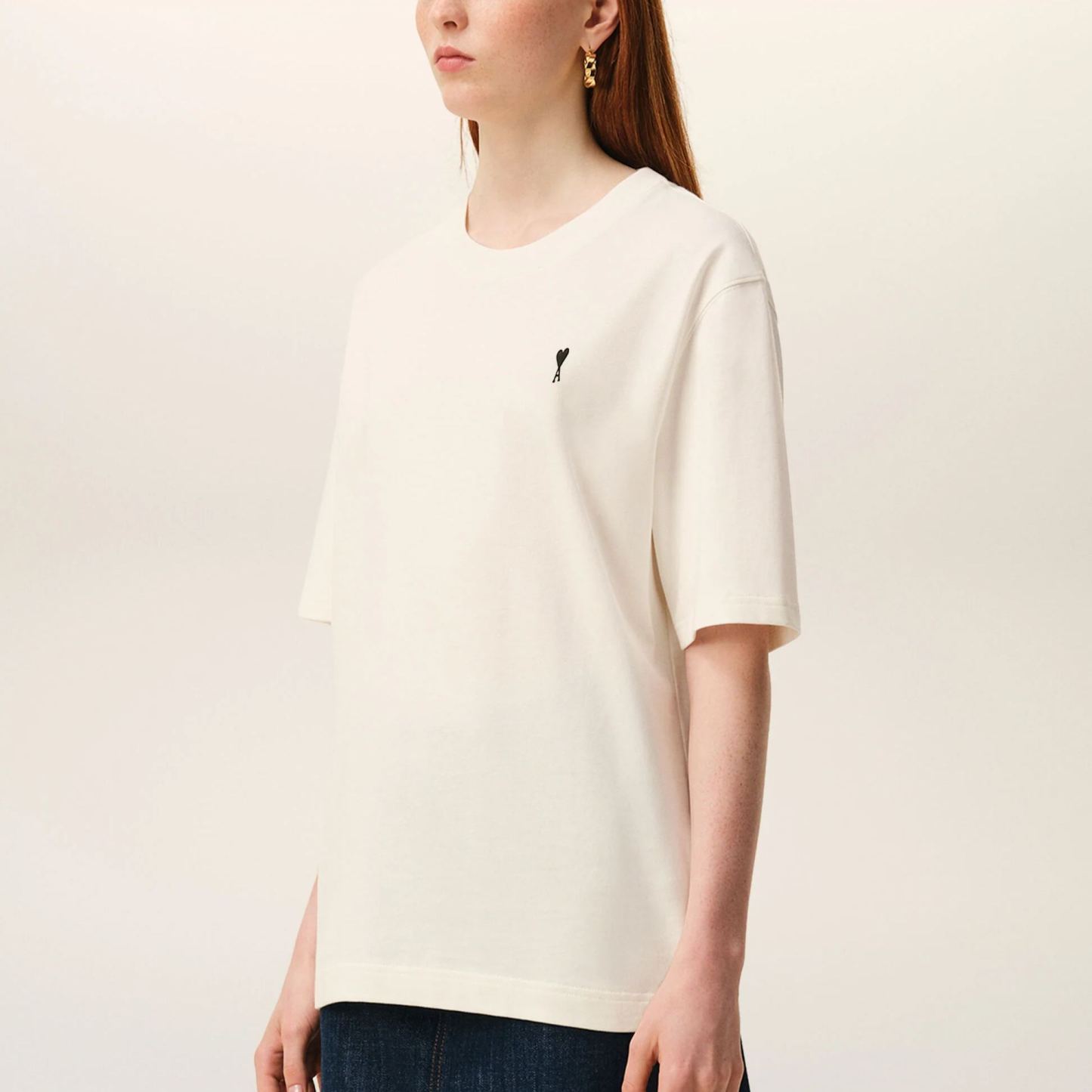 ホワイト コットン Place Des Victoires プリント Tシャツ