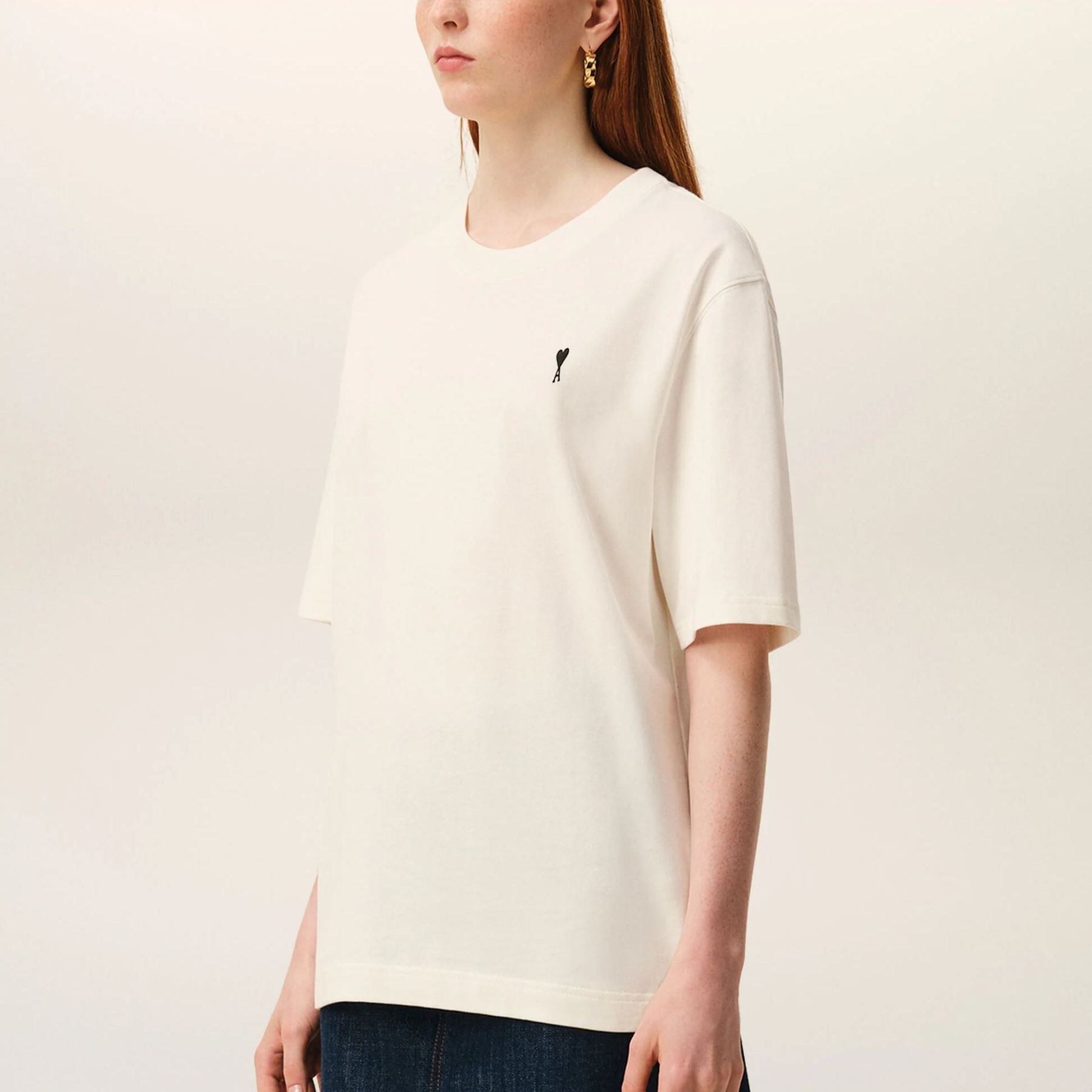 ホワイト コットン Place Des Victoires プリント Tシャツ