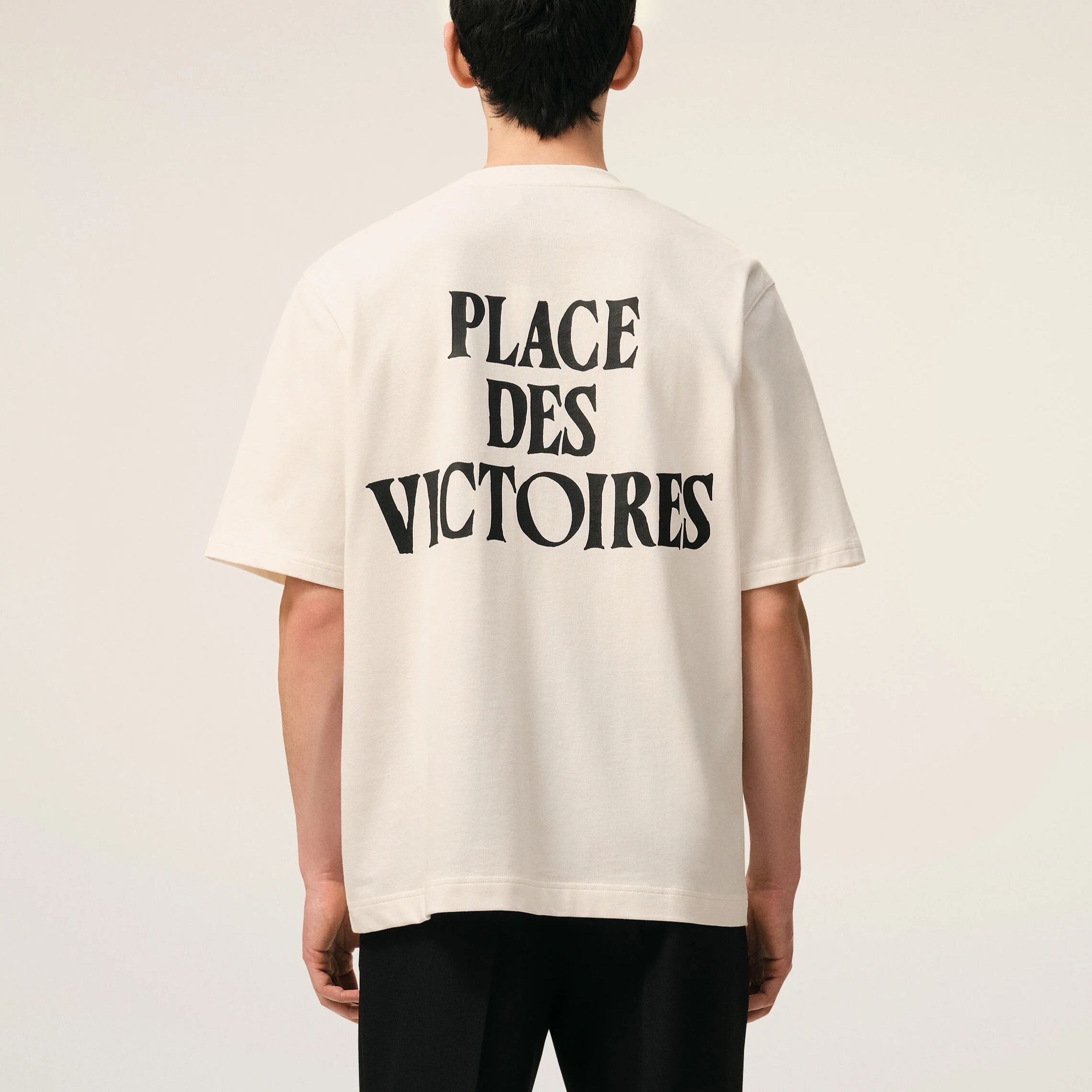 ホワイト コットン Place Des Victoires プリント Tシャツ