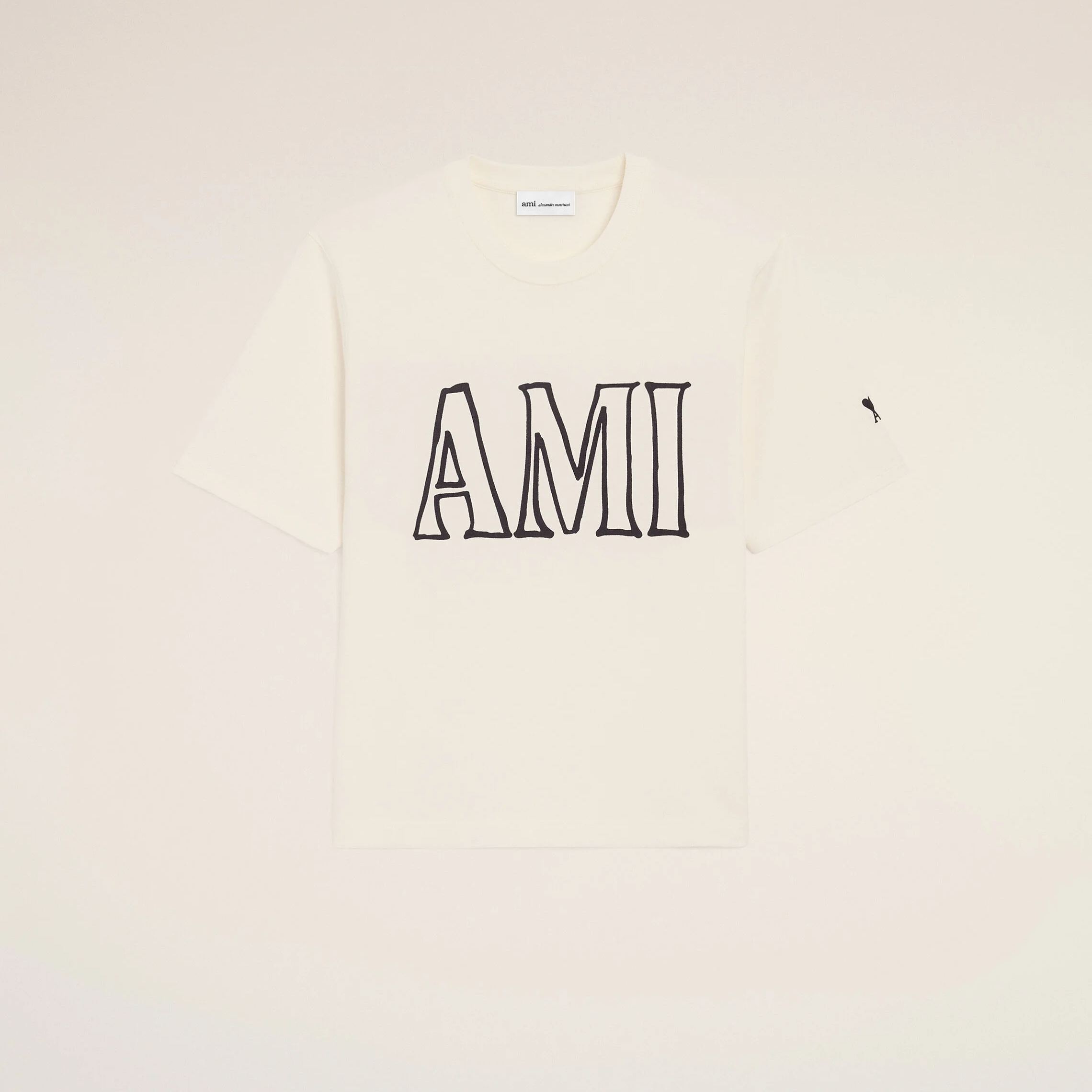 ホワイトコットン Ami Paris プリントTシャツ