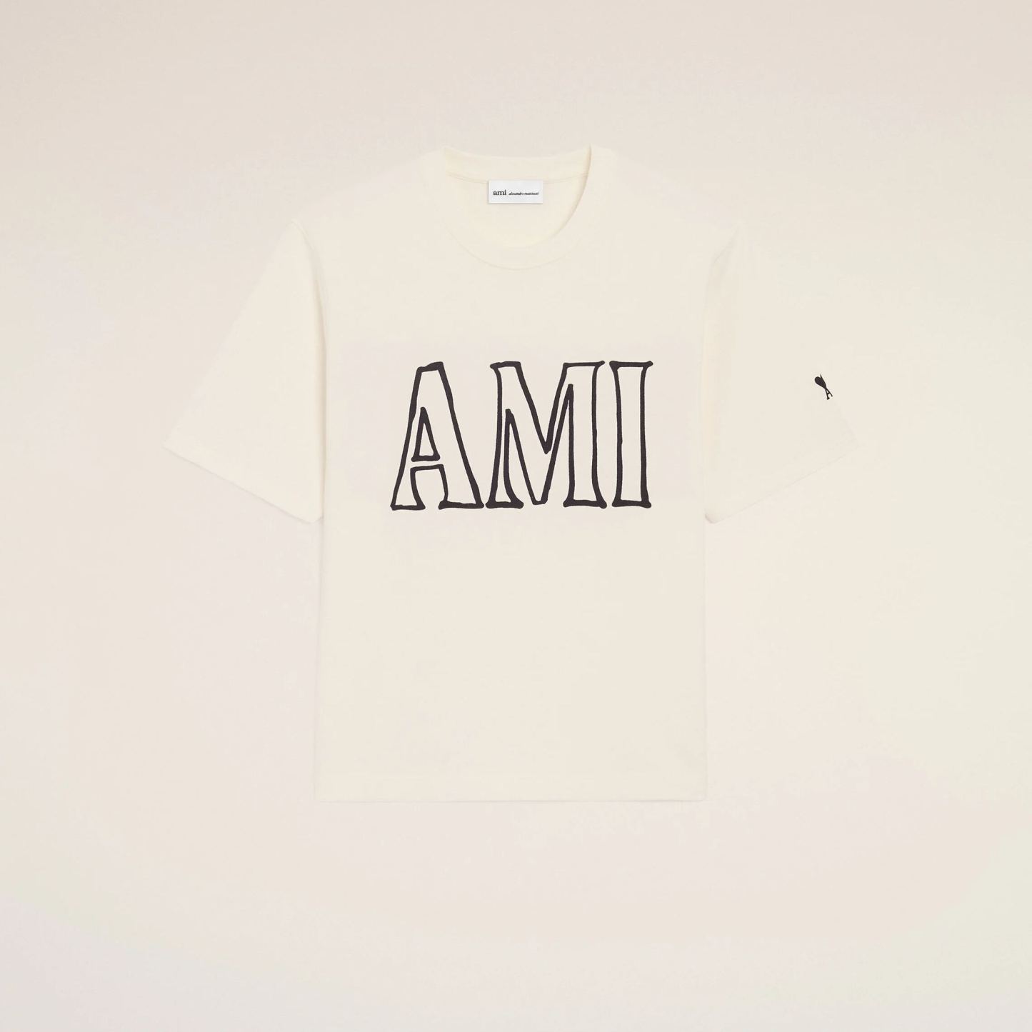 ホワイトコットン Ami Paris プリントTシャツ