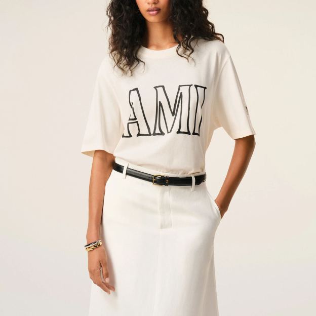 ホワイトコットン Ami Paris プリントTシャツ