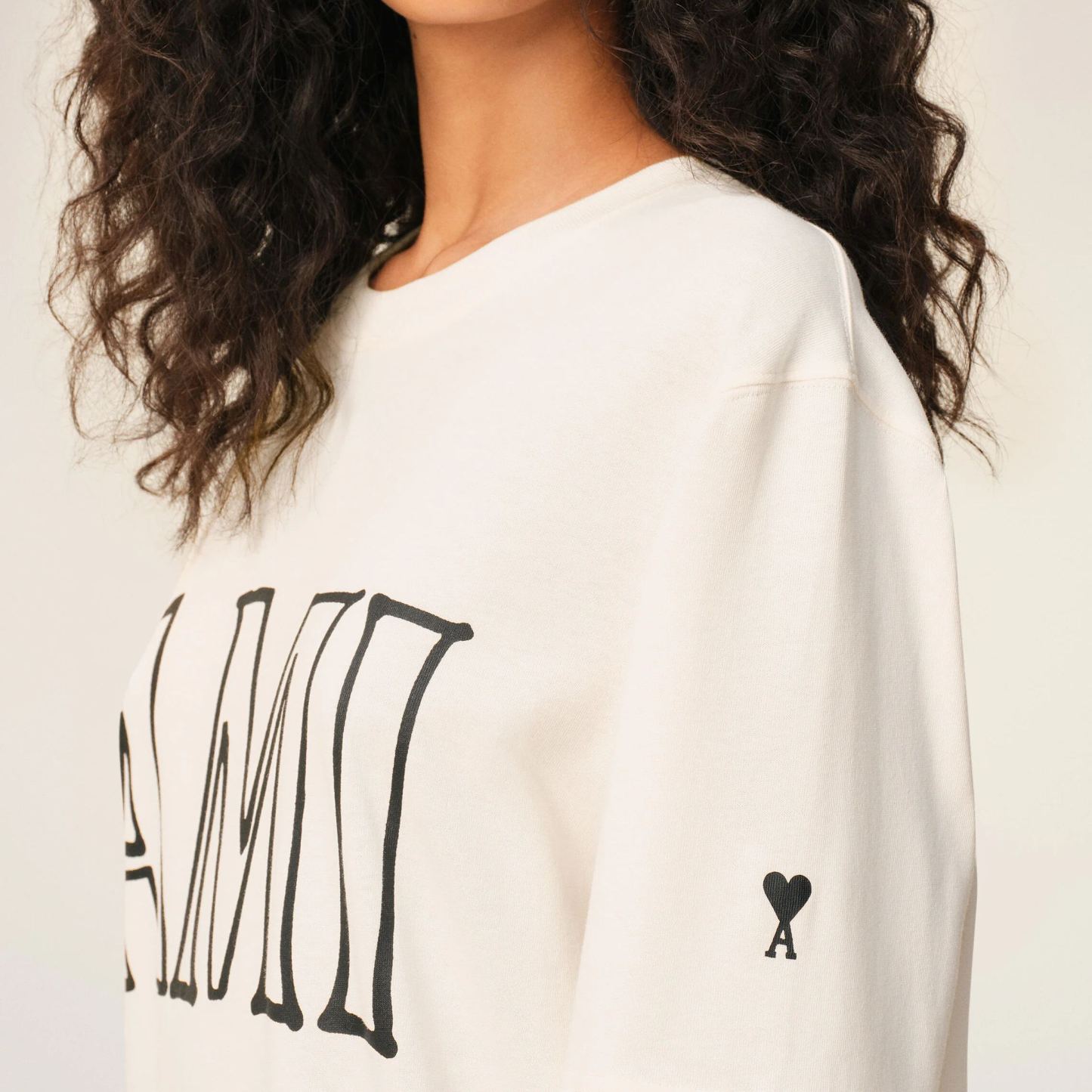 ホワイトコットン Ami Paris プリントTシャツ