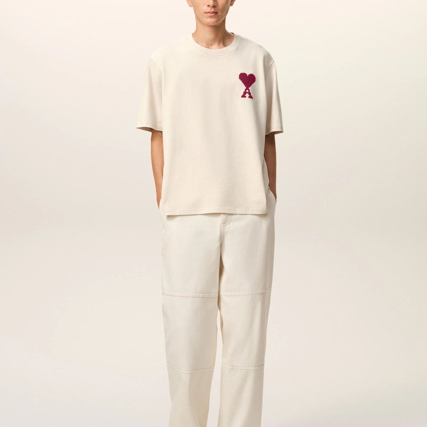 [Copy]ホワイトコットン Ami Paris プリントTシャツ